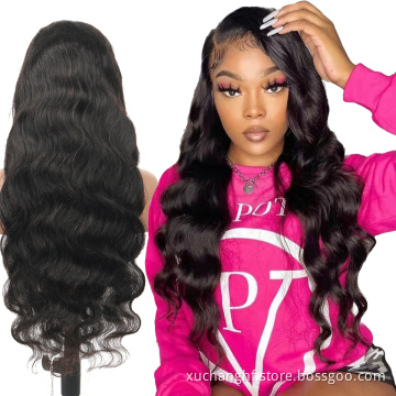 Brazilian Unprocessed Raw Virgin Hair Wig Transparent Swiss Hd Lace Front Wigs Bone Straight 13x6 Human Hair Frontal Lace Wig
